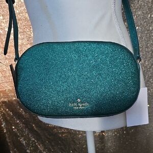 Kate Spade Teal Glitter Crossbody Bag